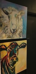 Denise Fisher Ewe on Blue | Blue Eyes   | McAtamney Gallery and Design Store | Geraldine NZ